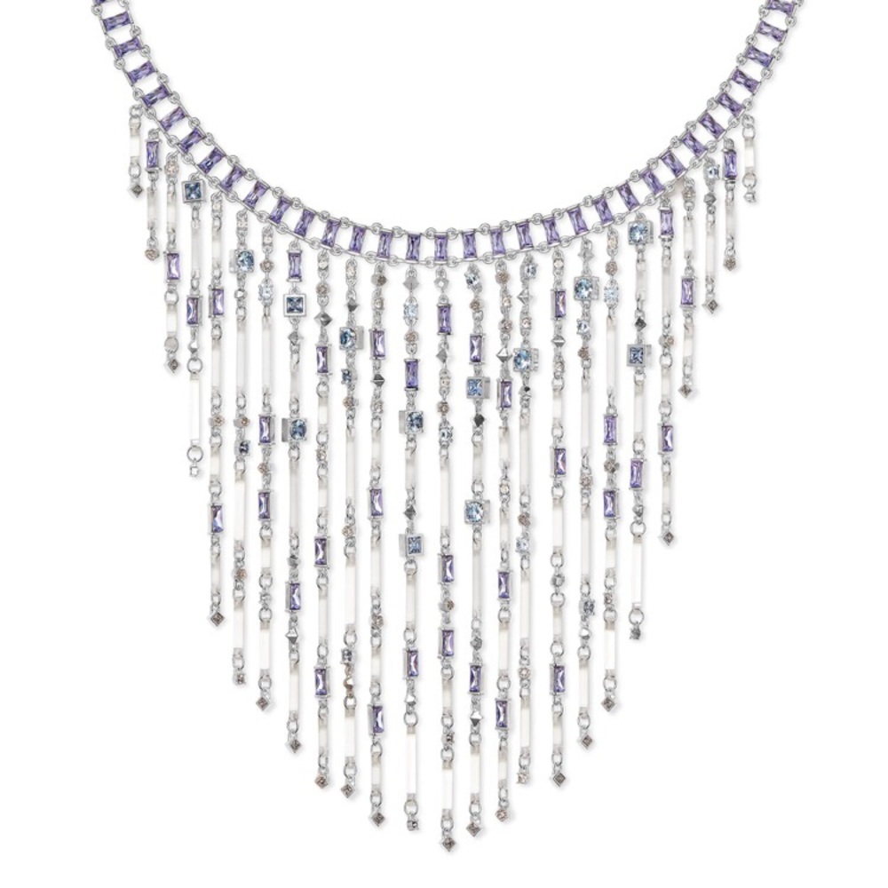 $295 Kendra Scott Maxen Silver Statement Necklace